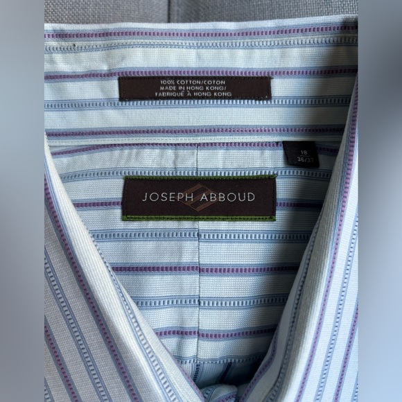 Joseph Abboud Button Down Striped Cotton Shirt - Picture 4 of 8